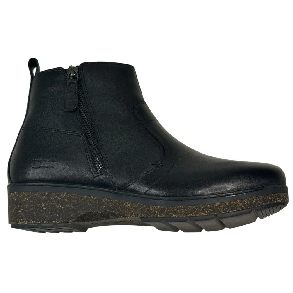 Josef Seibel Darla 02 Black Leather Ankle Boots Womens EU 40 US 9-9.5 New $170